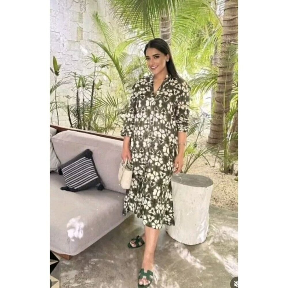 ZARA XS WOMAN SS23 PRINTED LIGHTWEIGHT TUNIC DRESS UNLINED 5598/042 NWT